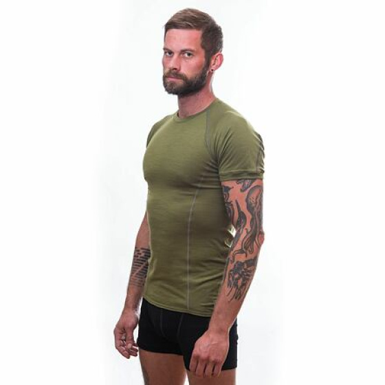 SENSOR MERINO ACTIVE pánské triko kr.rukáv safari green velikost