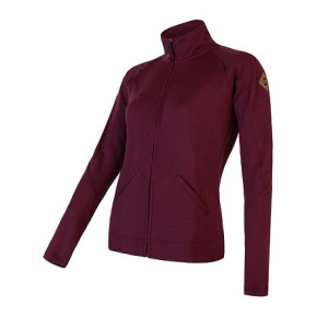 SENSOR MERINO UPPER dámská mikina celozip port red velikost