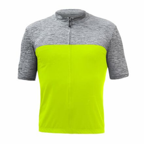 SENSOR CYKLO MOTION pánský dres kr.rukáv celozip neon yellow/šedá velikost