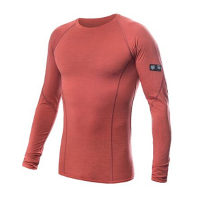 SENSOR MERINO ACTIVE pánské triko dl.rukáv terracotta velikost