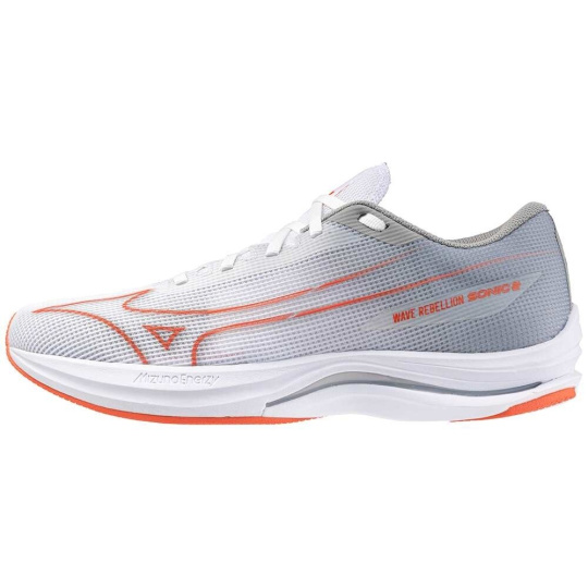 MIZUNO WAVE REBELLION SONIC 2 / White/Hot Coral/Harbor Mist /