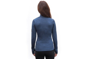 SENSOR MERINO BOLD dámské triko roll neck dl.rukáv cool blue velikost XXL