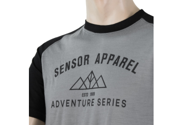 SENSOR MERINO ACTIVE ADVENTURE pánské triko kr.rukáv šedá/černá velikost