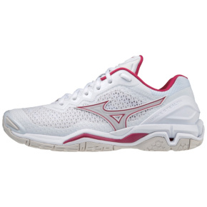 MIZUNO WAVE STEALTH V / WHITE / WHITE SAND / PERSIAN RED /