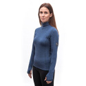 SENSOR MERINO BOLD dámské triko roll neck dl.rukáv cool blue velikost XXL