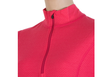 SENSOR MERINO DF dámské triko dl.rukáv zip magenta velikost