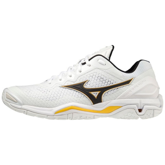 MIZUNO WAVE STEALTH V / White  / Black / Lemon Chrome  /