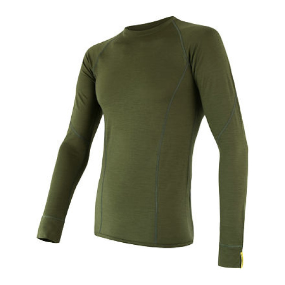 SENSOR MERINO ACTIVE pánské triko dl.rukáv safari green velikost