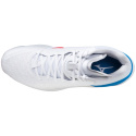 MIZUNO WAVE STEALTH NEO MID / WHITE / IGNITION RED / FRENCH BLUE /