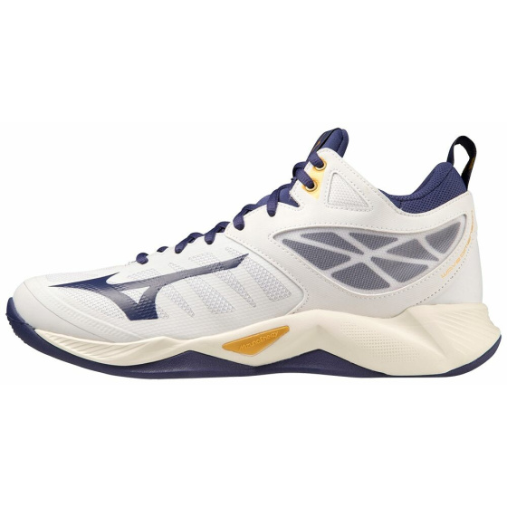 MIZUNO WAVE DIMENSION MID / White/BlueRibbon/MP Gold /