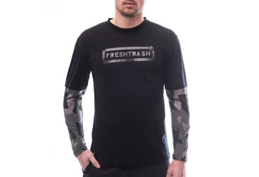 FT MEN'S ESCAPE MERINO LONG SLEEVE TEE BLACK/CAMO velikost