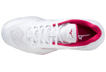 MIZUNO WAVE STEALTH V / WHITE / WHITE SAND / PERSIAN RED /