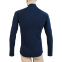 SENSOR MERINO DF pánské triko dl.rukáv zip deep blue velikost