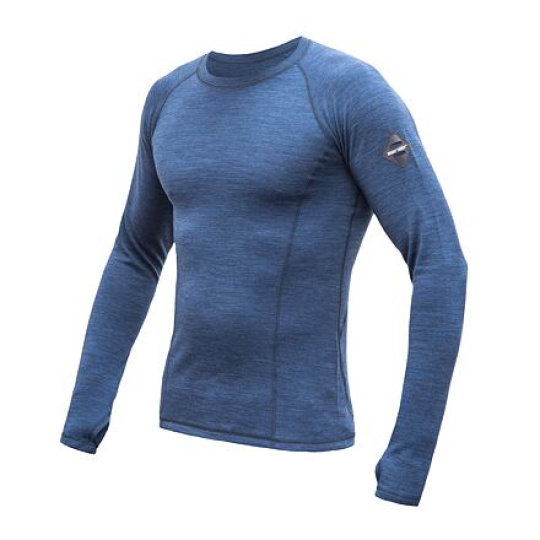 SENSOR MERINO BOLD pánské triko dl.rukáv cool blue velikost