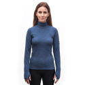 SENSOR MERINO BOLD dámské triko roll neck dl.rukáv cool blue velikost XXL