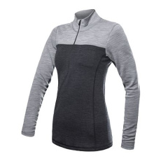 SENSOR MERINO BOLD dámské triko dl.rukáv zip anthracite/cool gray velikost XXL