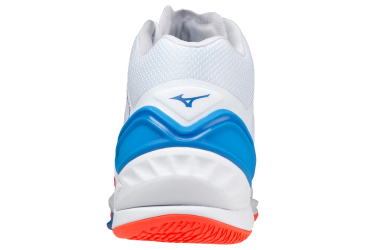 MIZUNO WAVE STEALTH NEO MID / WHITE / IGNITION RED / FRENCH BLUE /