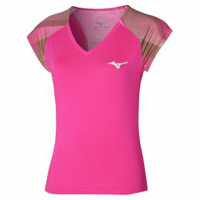 MIZUNO Release Printed Tee / Pink Glo /