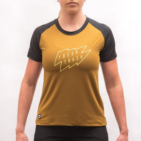 FT WOMEN'S HORIZON SHORT SLEEVE TEE GOLDEN/BLACK velikost