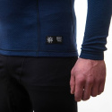 SENSOR MERINO DF pánské triko dl.rukáv zip deep blue velikost