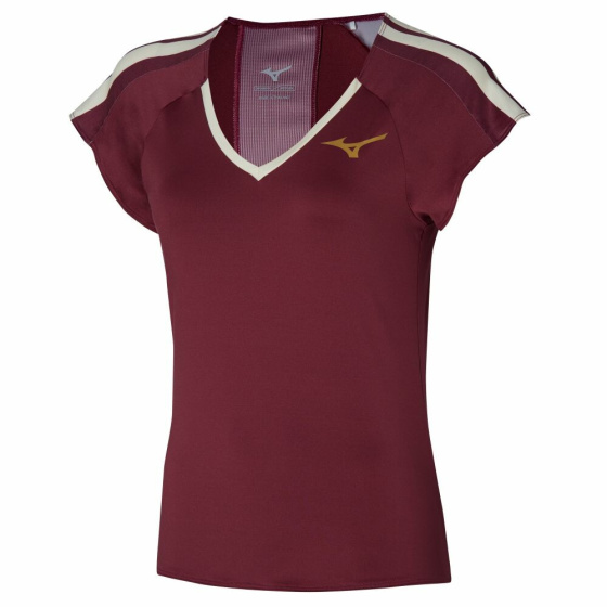 MIZUNO Printed Tee/Cabernet